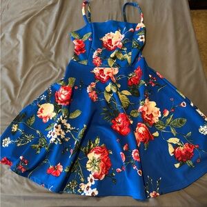 Soprano Blue Floral Mini Dress